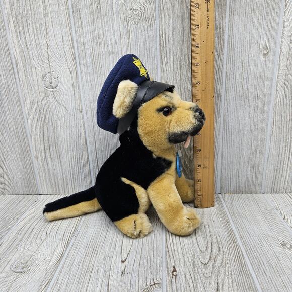 Vintage 1987 Dakin German Shepherd Police Dog Plush Stuffed Animal Toy Korea - Picture 8 of 10